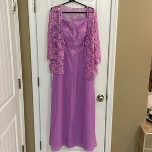 Elegant Pink Lace Overlay Dress